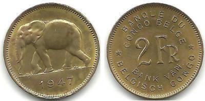 Foto Belgian Congo - 2 Francs - 1947 - 04215