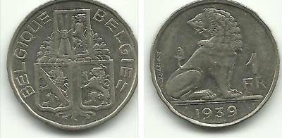 Foto Belgica - Belgium - 1 Franc - 1939 - 13319