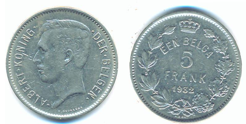 Foto Belgien : 5 Frank 1932