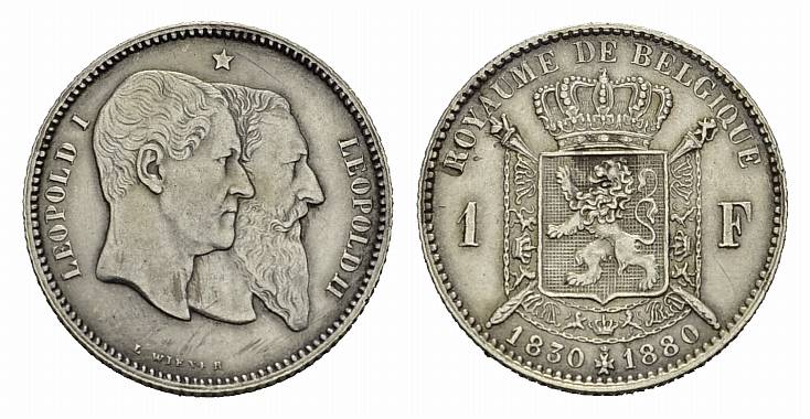 Foto Belgien 1 Franc 1880