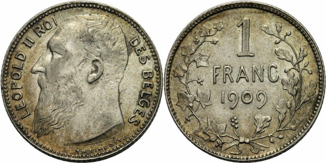 Foto Belgien 1 Franc 1909