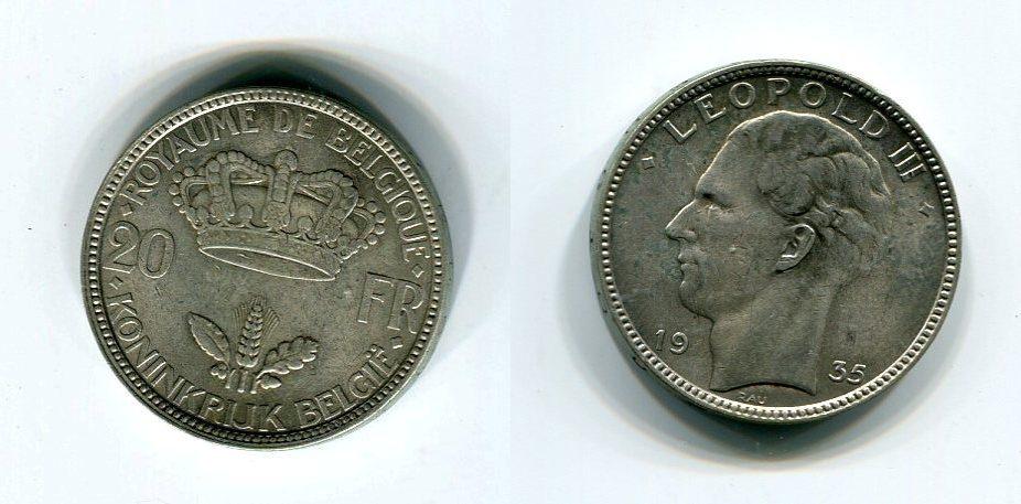 Foto Belgien 20 Francs 1935