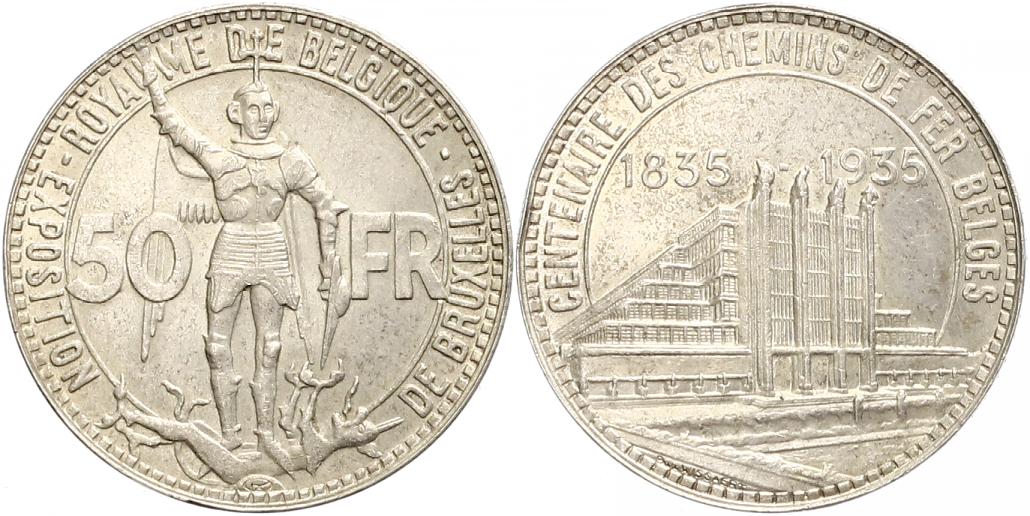Foto Belgien- 50 Francs 1935