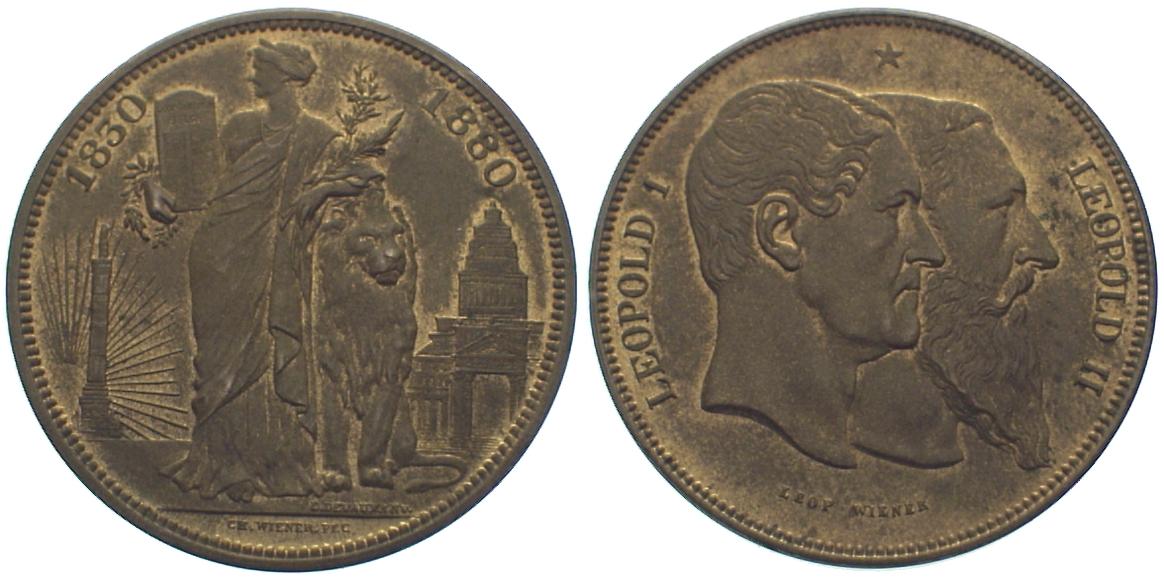 Foto Belgien Modell zu 5 Francs 1880