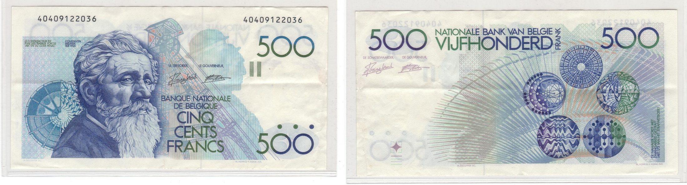 Foto Belgique 500 Francs (1982-1998)