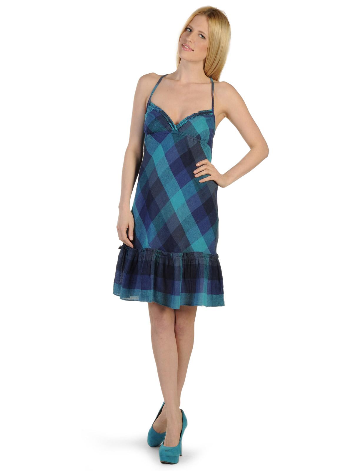 Foto Benetton Vestido turquesa/ azul marino / gris/ lila M