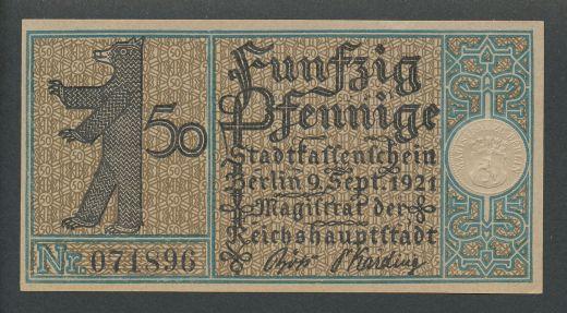 Foto Berlin (Bbg) G/M 92 2 50 Pfennig 09 09 1921