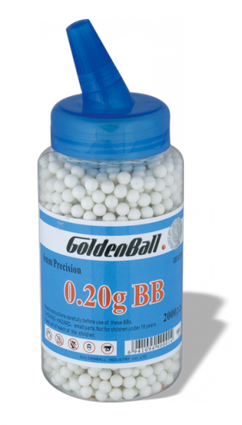 Foto Biberón de bolas de plástico Compacta PVC para armas airsoft Golden Ball 6 mm 0.20 gr con 2000 uds de bolas 35639