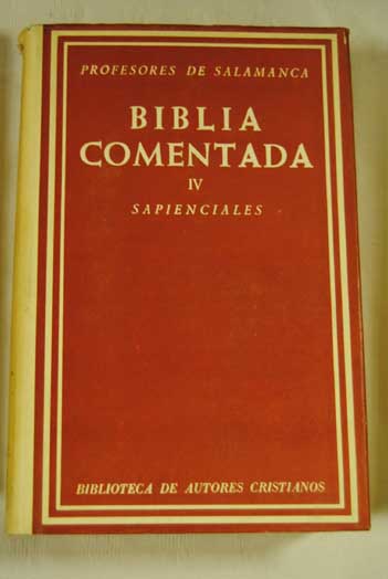 Foto Biblia comentada, IV. Libros sapienciales