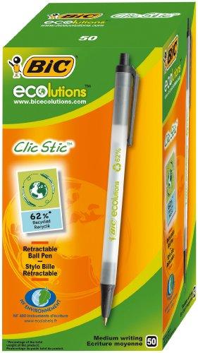 Foto Bic Ecolutions Clic Stic (Recycled) Black (Box 50)