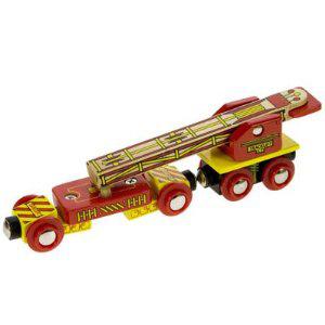 Foto Bigjigs Wooden Toy Train Track Laying Wagon