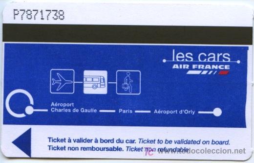 Foto billete de bus de paris francia //linea que conecta los aeropue