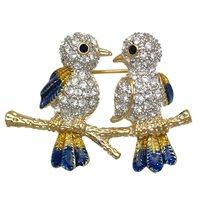 Foto Birdina broche del pájaro del cristal plateado 2 del oro