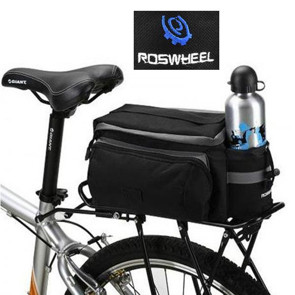 Foto Black Multi-functional Bicycle Rear Seat Trunk Bag Shoulder Handbag Bag Pannier