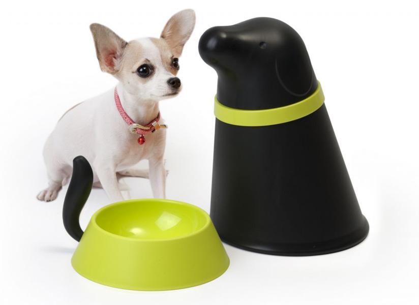 Foto Black Pup Pet Bowl & Food Storage Container