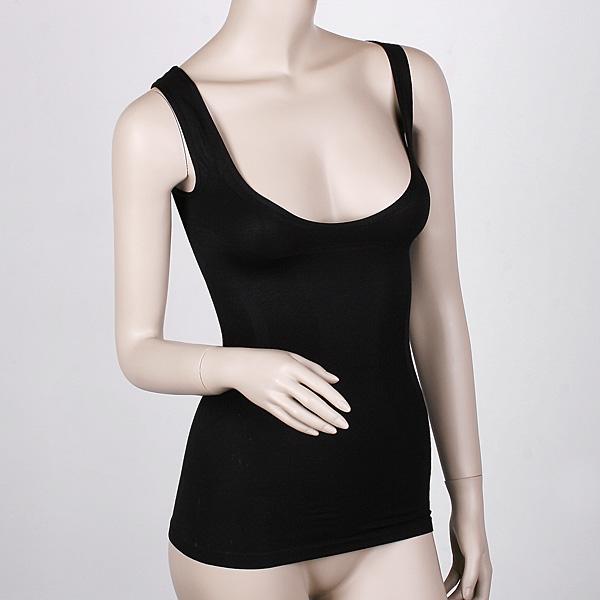 Foto Black Shape Wear Vest Tank Top Body Shaper Breast Enhancer Tummy
