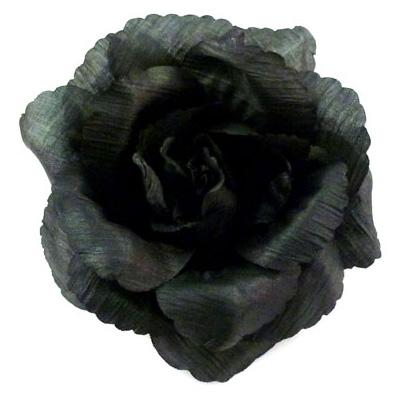 Foto Black Soft Fabric Corsage Flower Brooch Hair Accessory Hair Clip