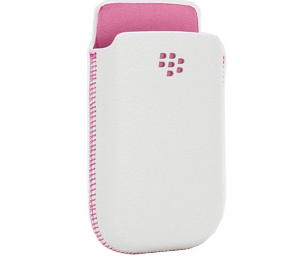 Foto Blackberry Funda de cLeather Pocket - Blanco y rosa Para Blackberry 9800