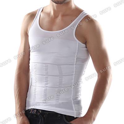 Foto Blanca Top Hombre Camiseta Sin Mangas Body Shaping Fajas Modelar Cuerpo Talla Xl