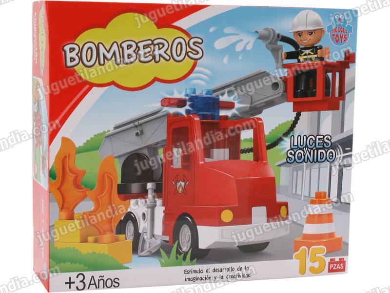 Foto Bloques construcción bomberos con 15 piezas