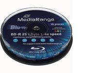 Foto Bluray MediaRange 25GB 10pcs BD-R Spindel Inkjet Print. 4x