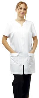 Foto blusón manga corta blanco con cremallera