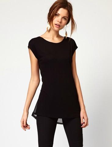 Foto Blusa asimétrica-Negro