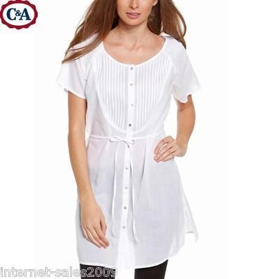 Foto Blusa Bluson Camisa Tunica Blanca De C&a Talla Grande / C&a Shirt Blouse Smock