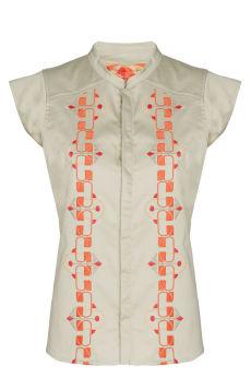 Foto Blusa de algodón con bordados