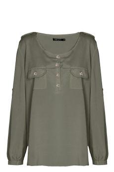 Foto Blusa de gasa con bolsillos