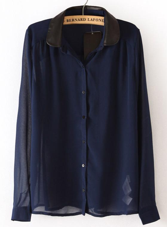 Foto Blusa gasa-Marino