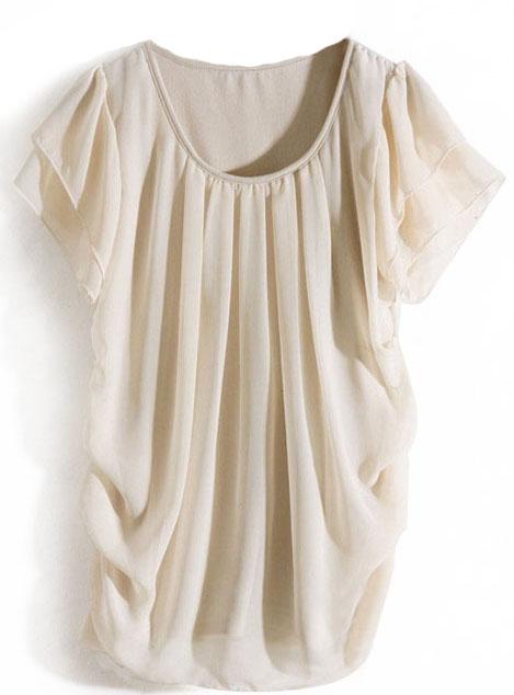 Foto Blusa gasa plisada-Crudo