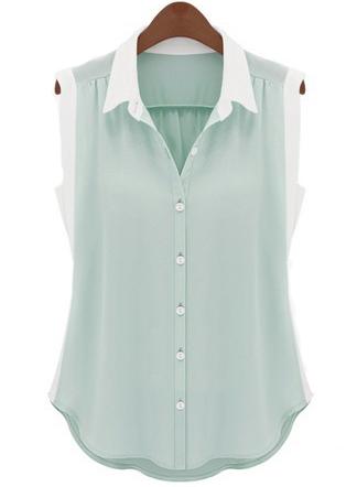 Foto Blusa gasa sin mangas-Agua