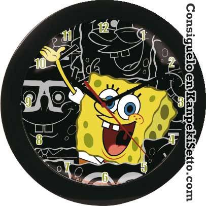 Foto Bob Esponja Reloj De Pared Con Efecto 3d Black Bob 30 Cm