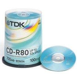 Foto bobina de 100 cd-r - tdk 700mb, 52x