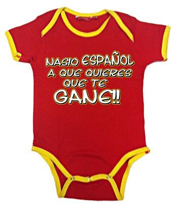 Foto Body bebé bicolor rojo y amarillo nasio español a que quieres que te gane