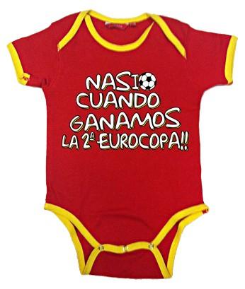 Foto Body bebé bicolor rojo y amarillo nasio ganar 2 eurocopa en blanco