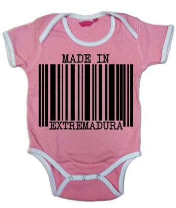 Foto Body bebé bicolor rosa y blanco made in extremadura