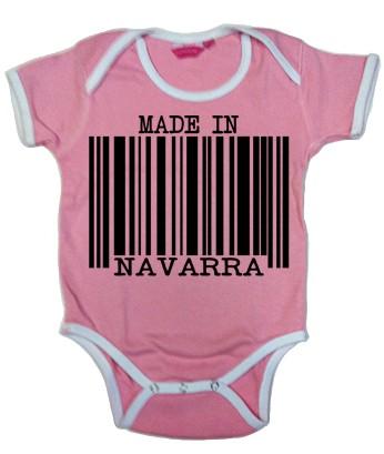 Foto Body bebé bicolor rosa y blanco made in navarra