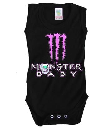 Foto Body bebé negro sin mangas monster baby rosa