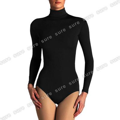 Foto Body Camiseta De Mujer Con Cuello Alto Y Manga Larga Color Negro Talla L