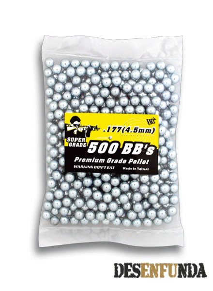Foto Bolas BB acero inox Airsoft Golden Ball 4.5 mm Presentadas en bolsa plástica con 500 bolas 35010