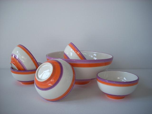 Foto Boll modernos rayas naranja y berengena