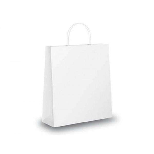 Foto Bolsas de papel celulosa asa rizada Blanco extra pequeña