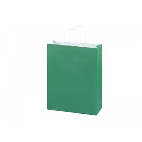Foto Bolsas de papel celulosa asa rizada Verde extra pequeña
