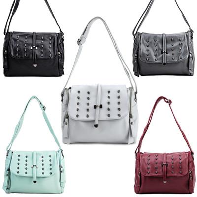 Foto Bolso Bandolera De Mujer Con Solapa Y Remaches De Calavera 5 Colores