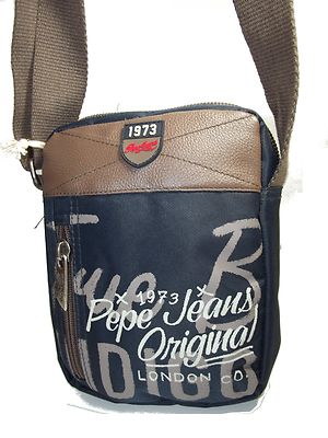 Foto Bolso Bandolera Poliester Marca Pepe Jeans Color Azul Y Marron Asa Lona Rf.75610