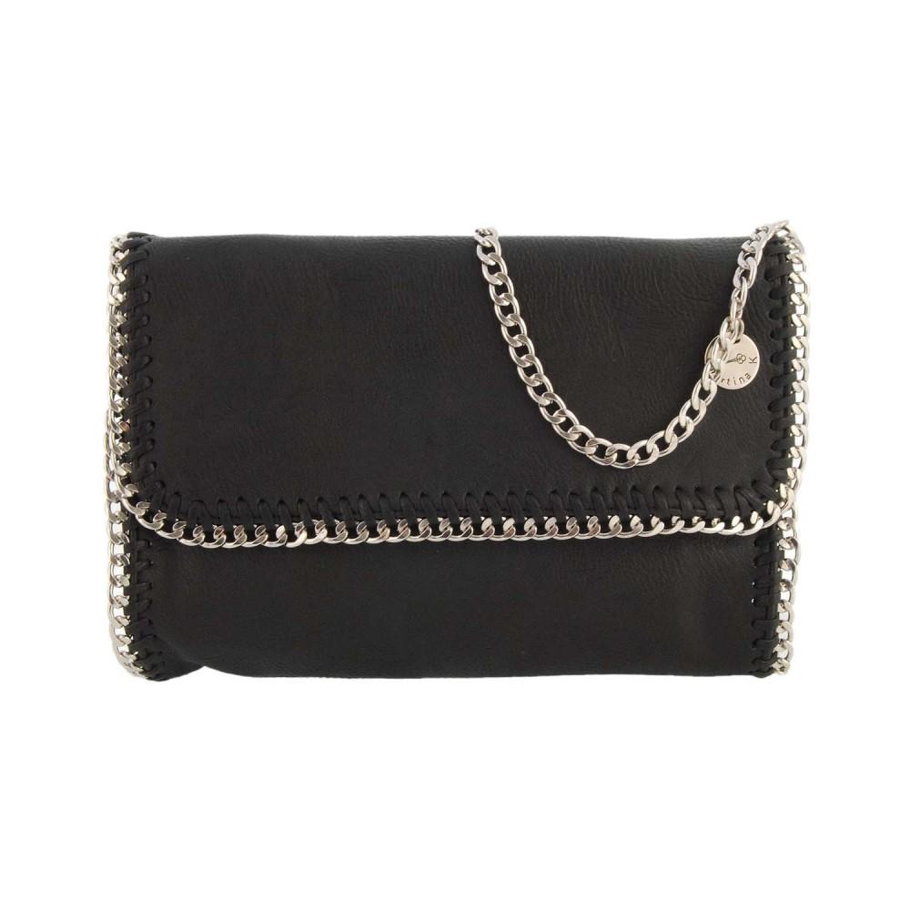 Foto Bolso cartera con solapa y cadena (Color: NEGRO, Talla: U)