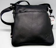 Foto Bolso de hombre de piel negro plano art.638