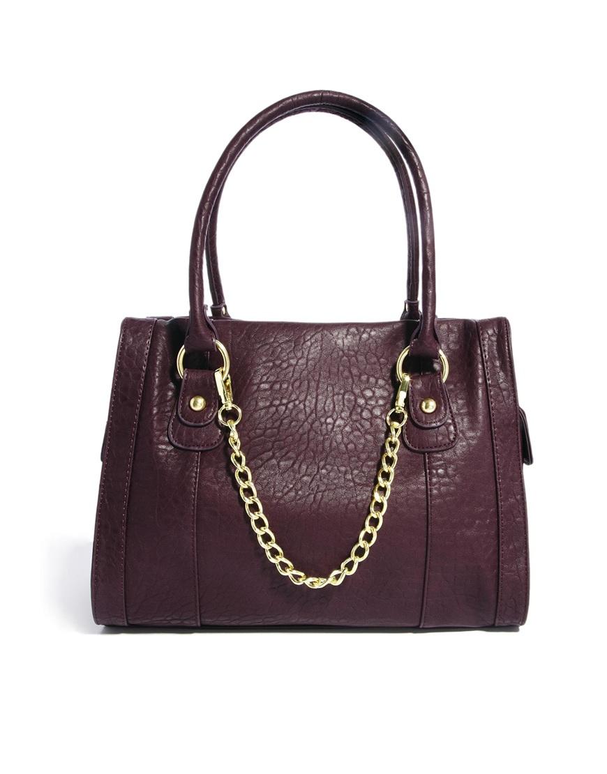 Foto Bolso de hombro con detalle de cadena Eline Easy de Pieces Wine red